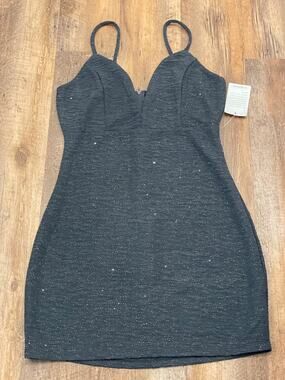 NWT Bailey Blue body con sparkly charcoal gray dress  MED